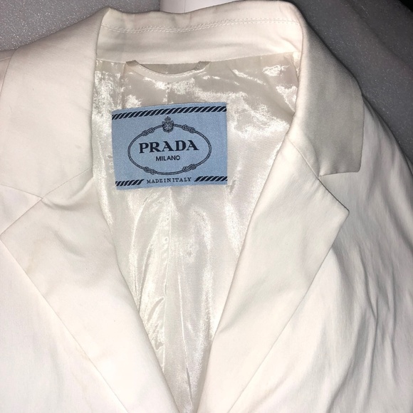 Prada White Two Button Jacket Blazer - Picture 5 of 8